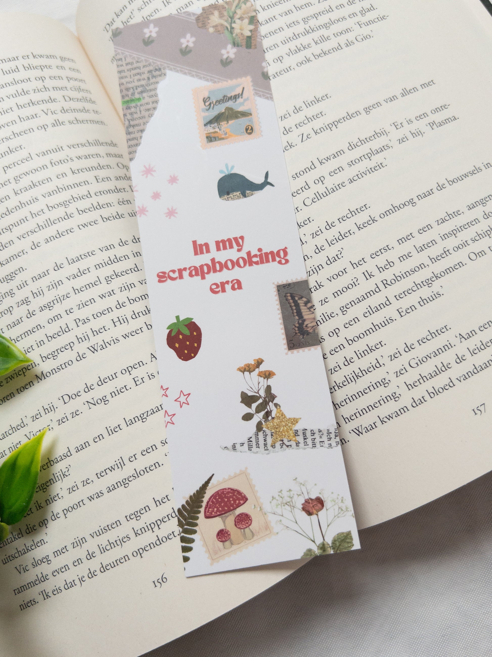Bladwijzer met scrapbooking tekeningen